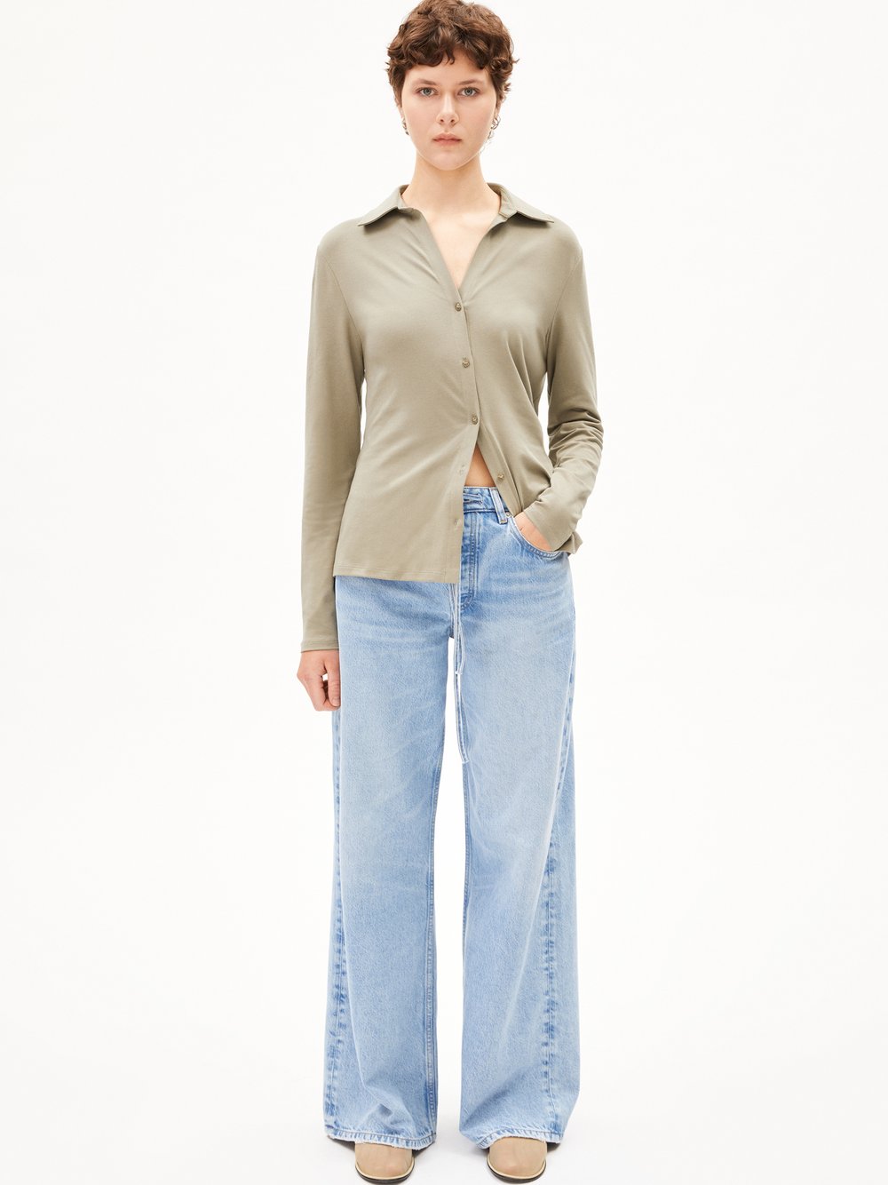 Thumbnail - ARMEDANGELS Jeans Damen Baumwolle blau, 31-32