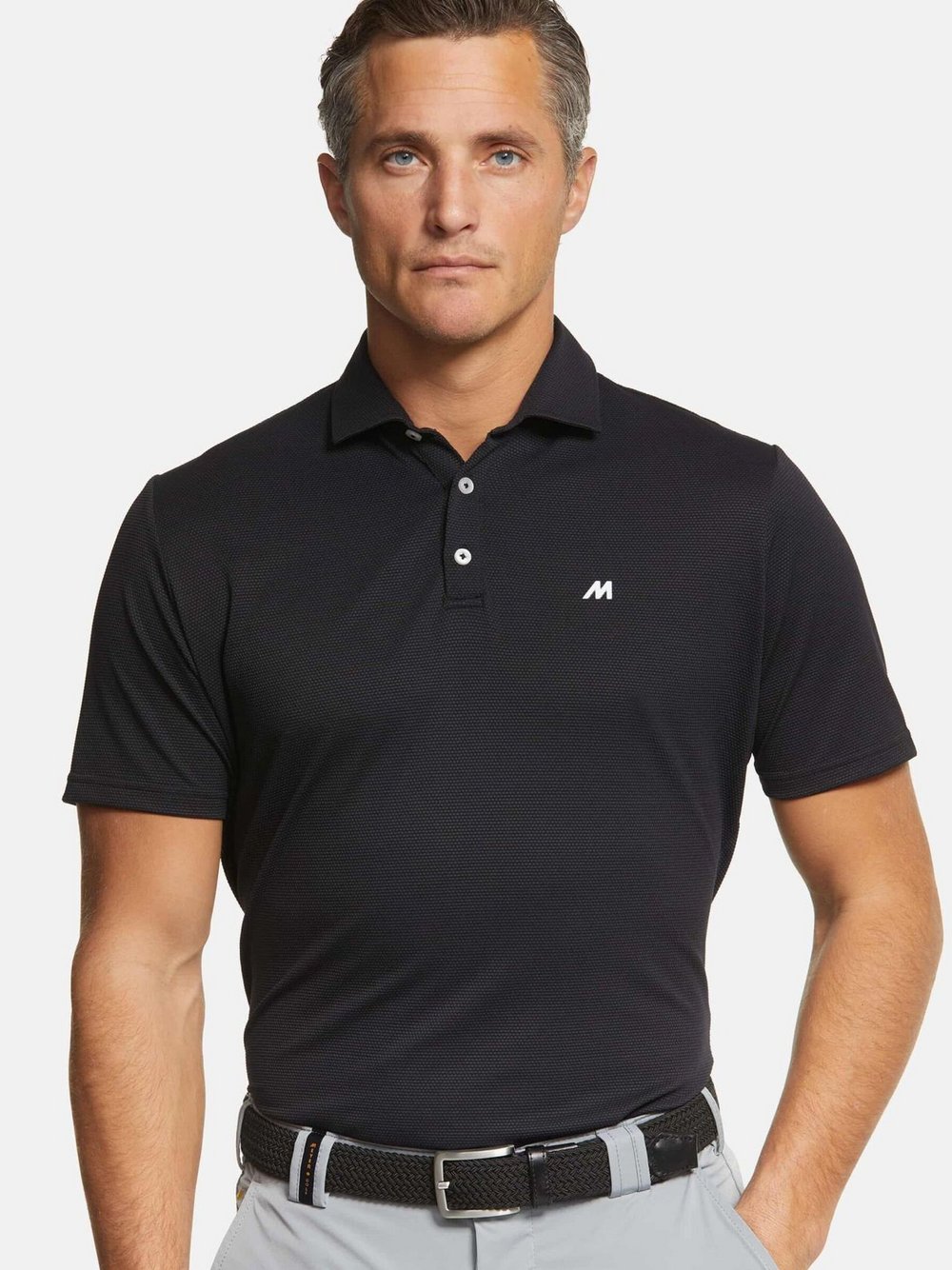 MEYER Poloshirt Herren Polyamid schwarz, S