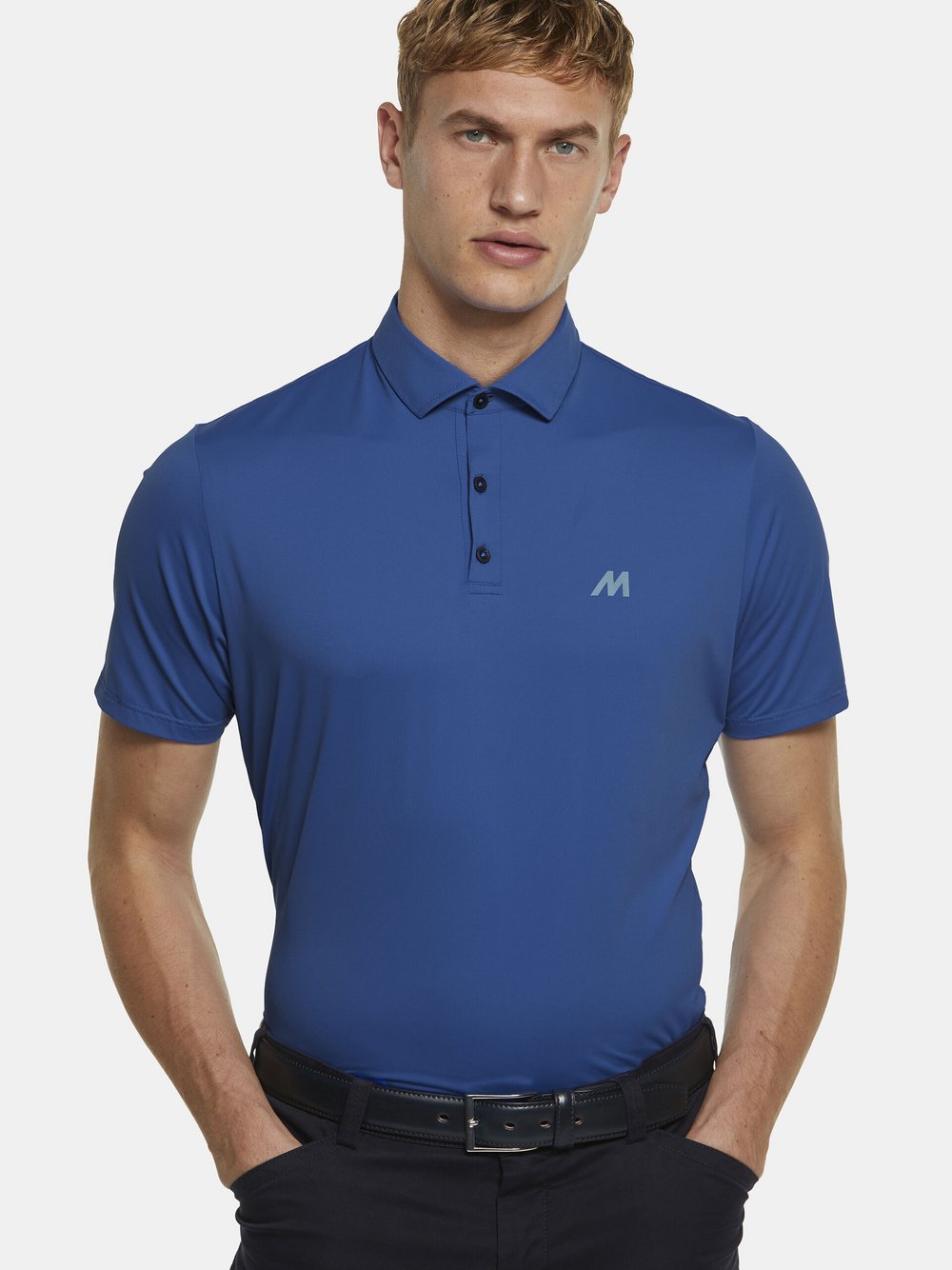 MEYER Poloshirt Herren Polyamid blau, S