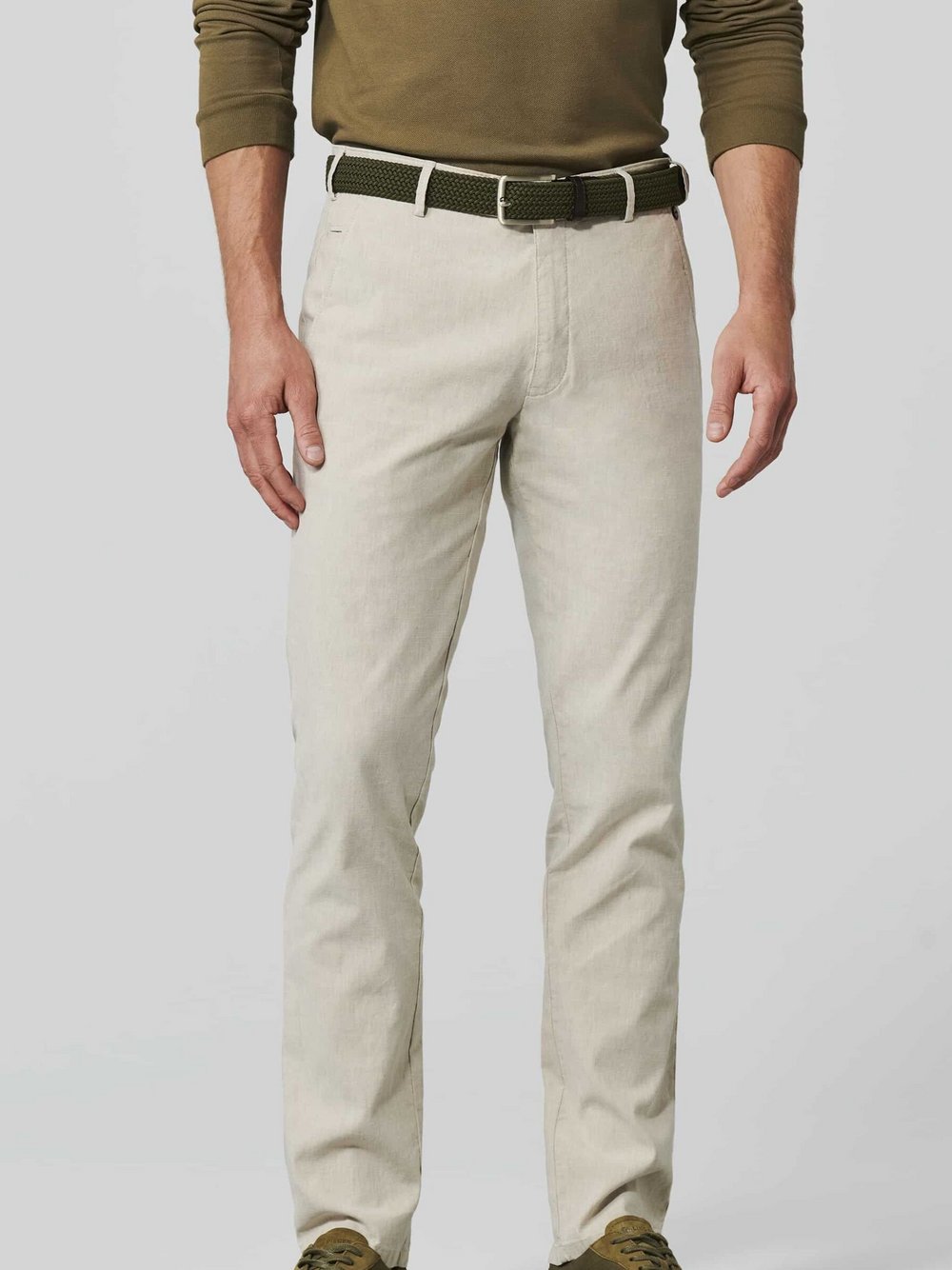 MEYER Baumwollchino Herren Leinen beige, 27