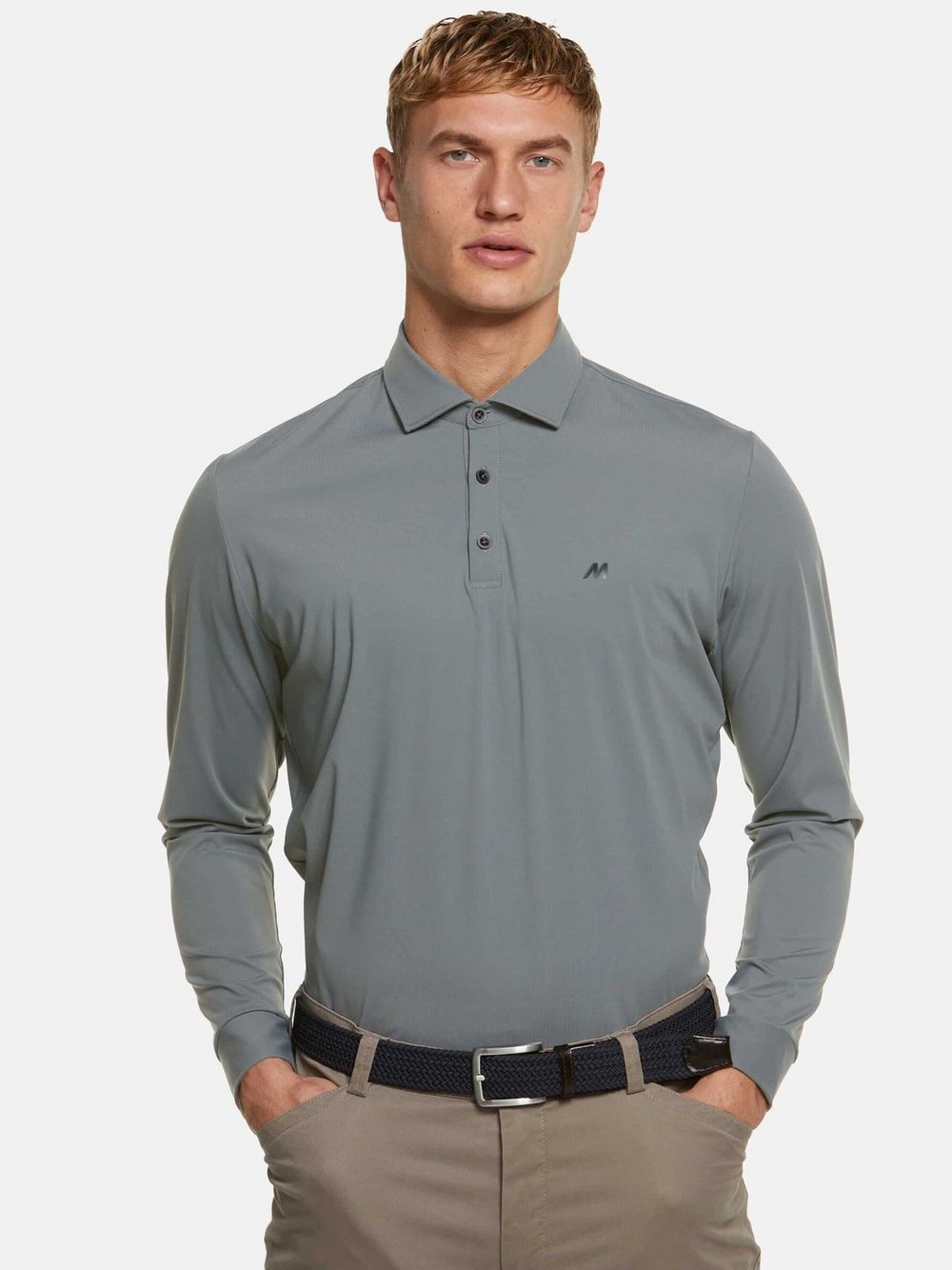 MEYER Poloshirt Herren Polyamid grau, L