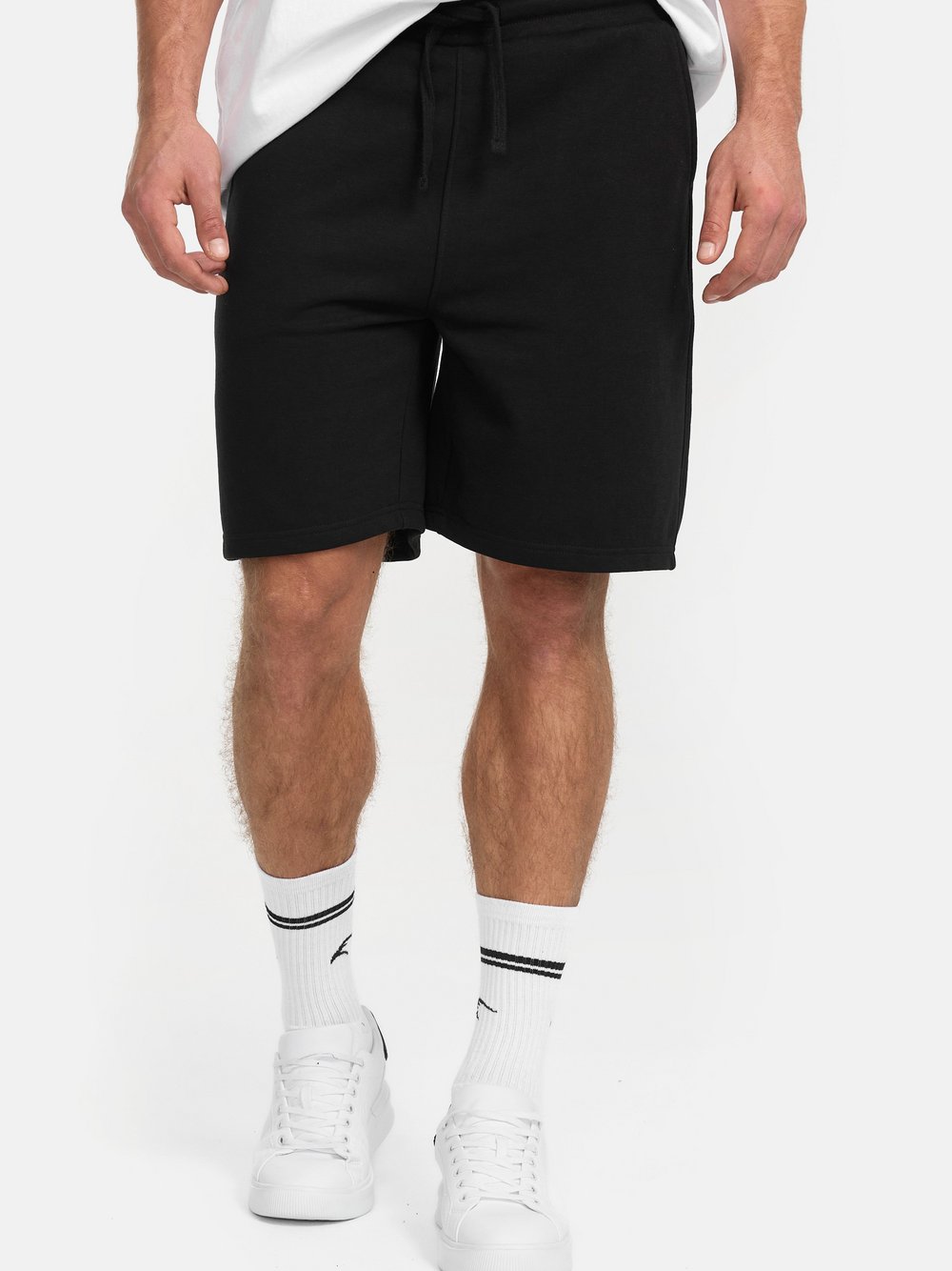 Indicode Shorts Sweat Herren Baumwolle schwarz, S