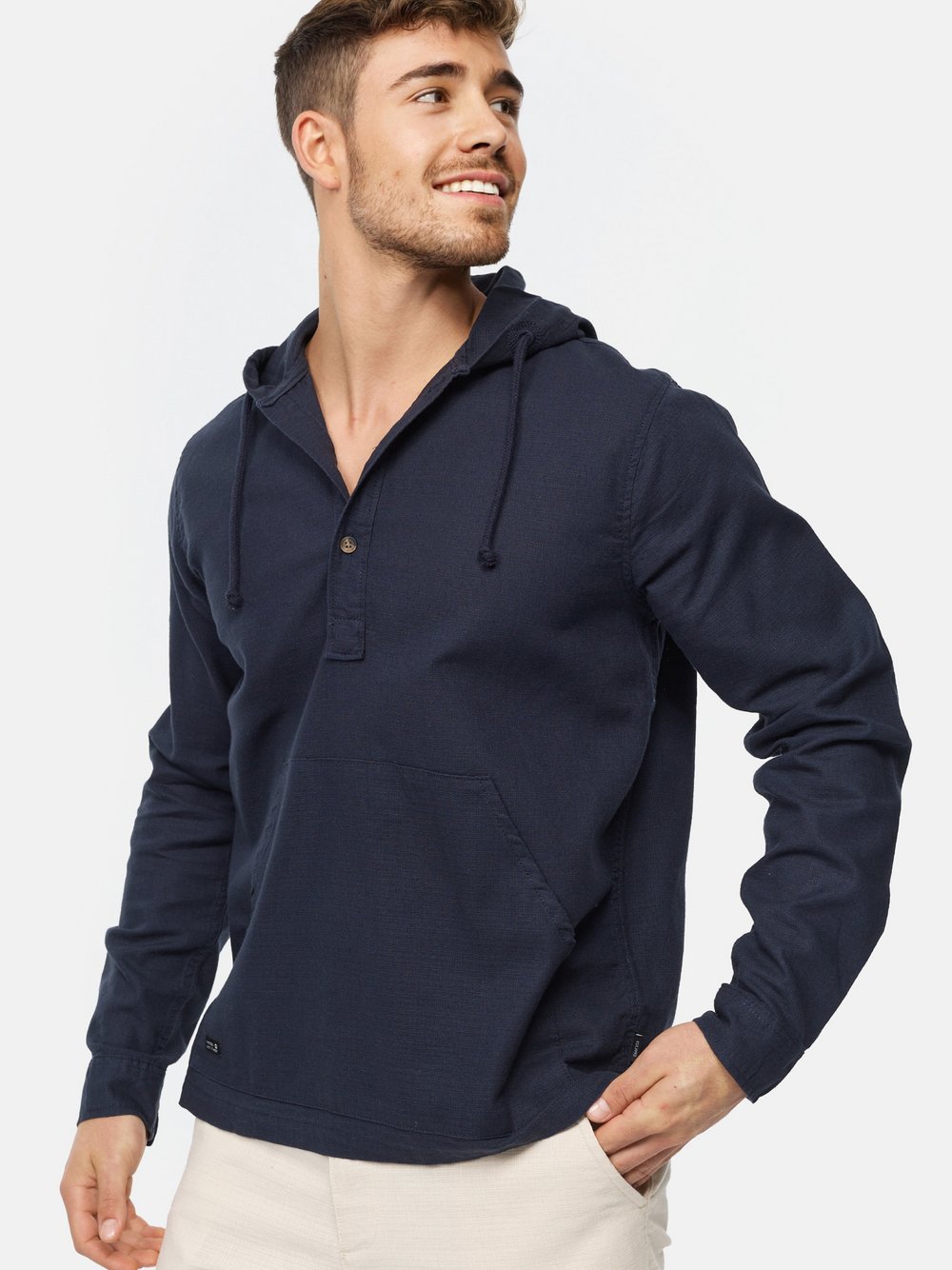 Indicode Kapuzenpullover Herren Regular Fit Baumwolle blau, L