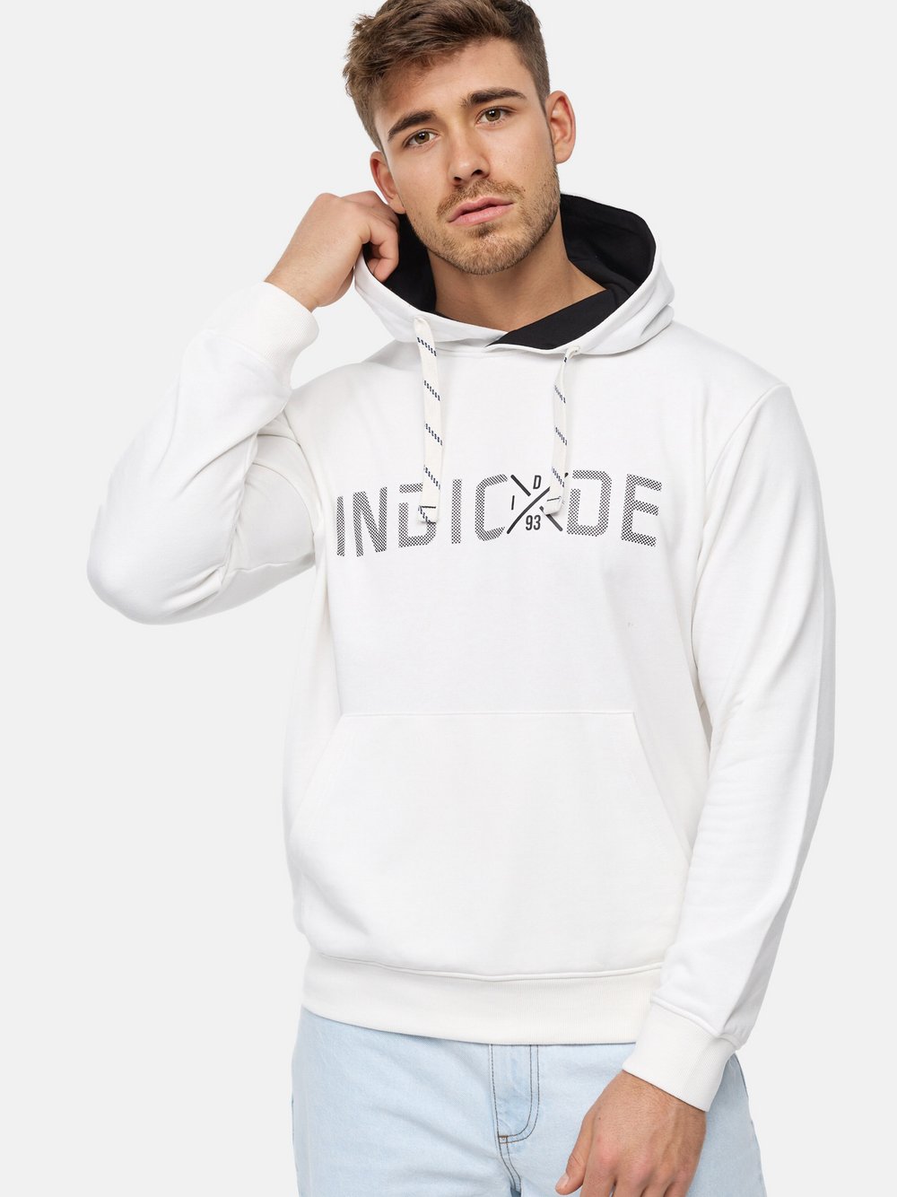 Indicode Kapuzenpullover Herren Baumwolle weiß, L