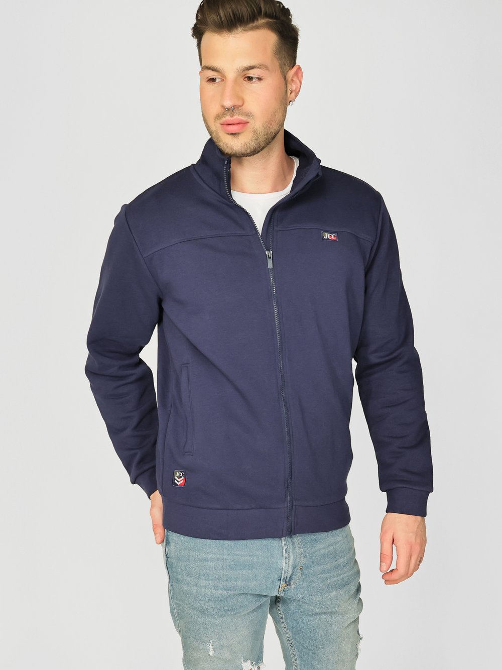 JCC Sweatjacke Herren Baumwolle blau, XL