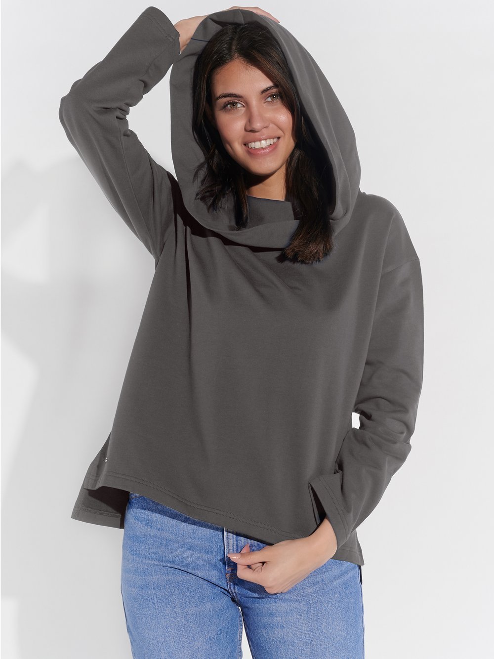 Vestino Hoodie Damen Baumwolle grau, M