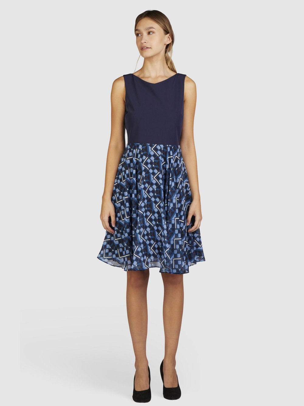Thumbnail - Kleo Cocktailkleid Damen blau bedruckt, 32