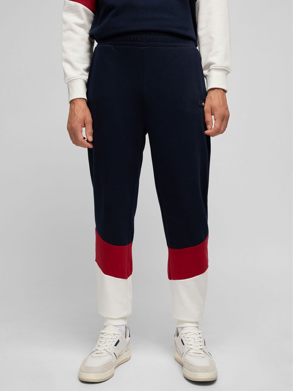 Daniel Hechter Jogger-Hose Herren Baumwolle blau gemustert, M