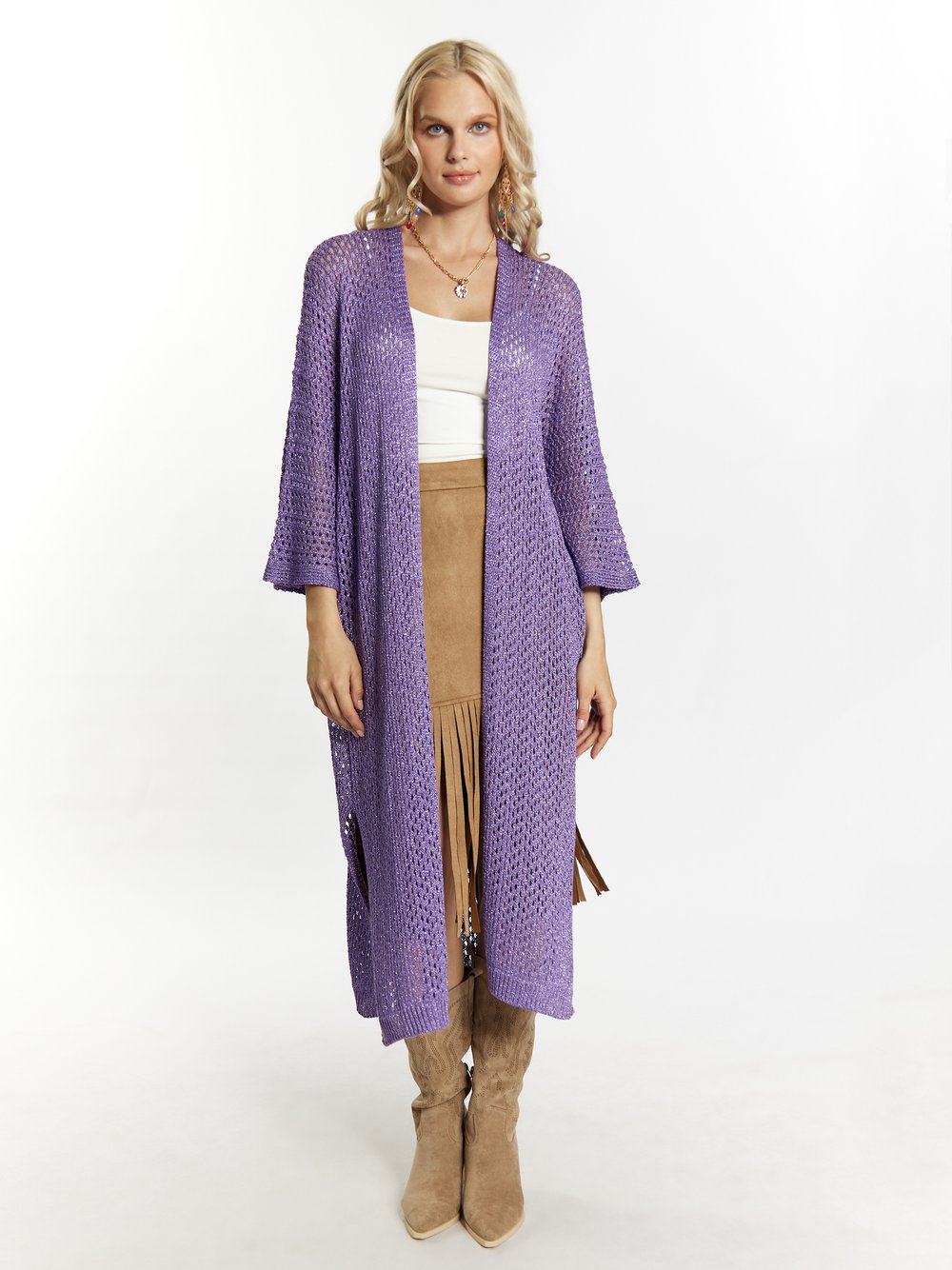 IZIA Cardigan Damen Viskose lila, M/L