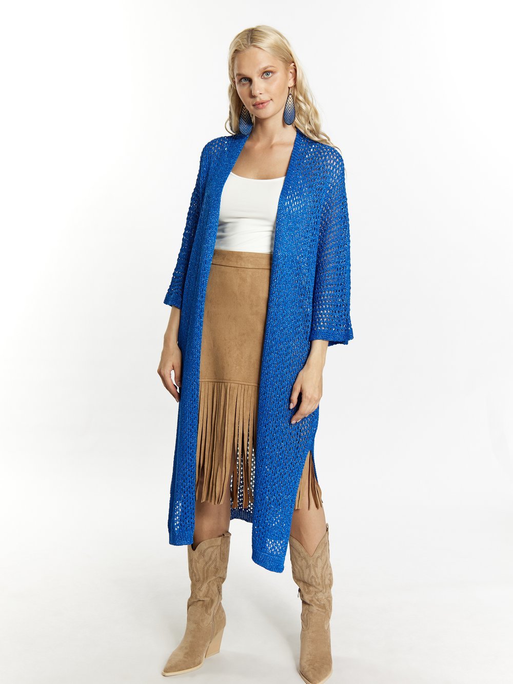 IZIA Cardigan Damen Viskose blau, XS/S