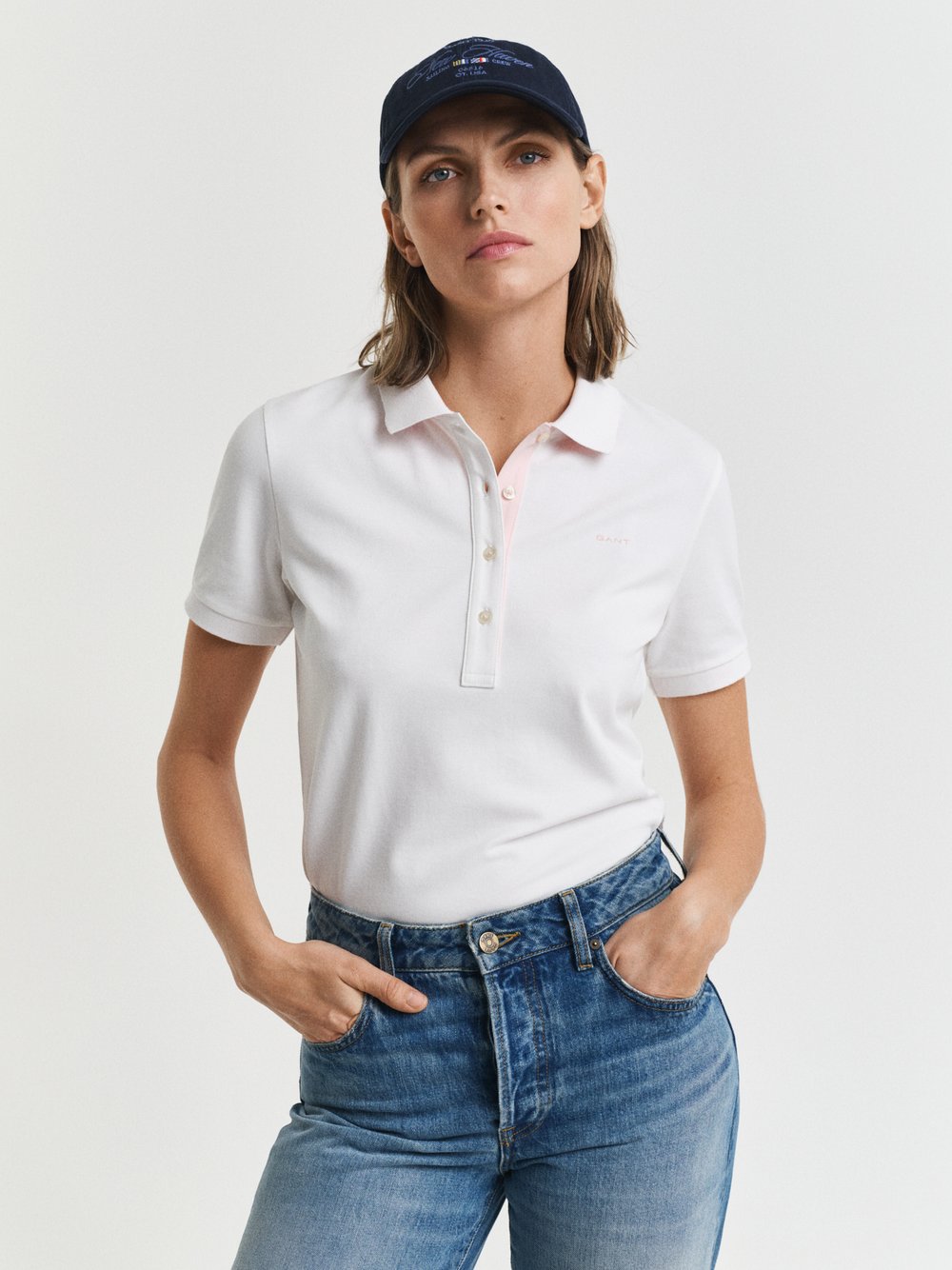 Gant Poloshirt Damen Baumwolle weiß, XL