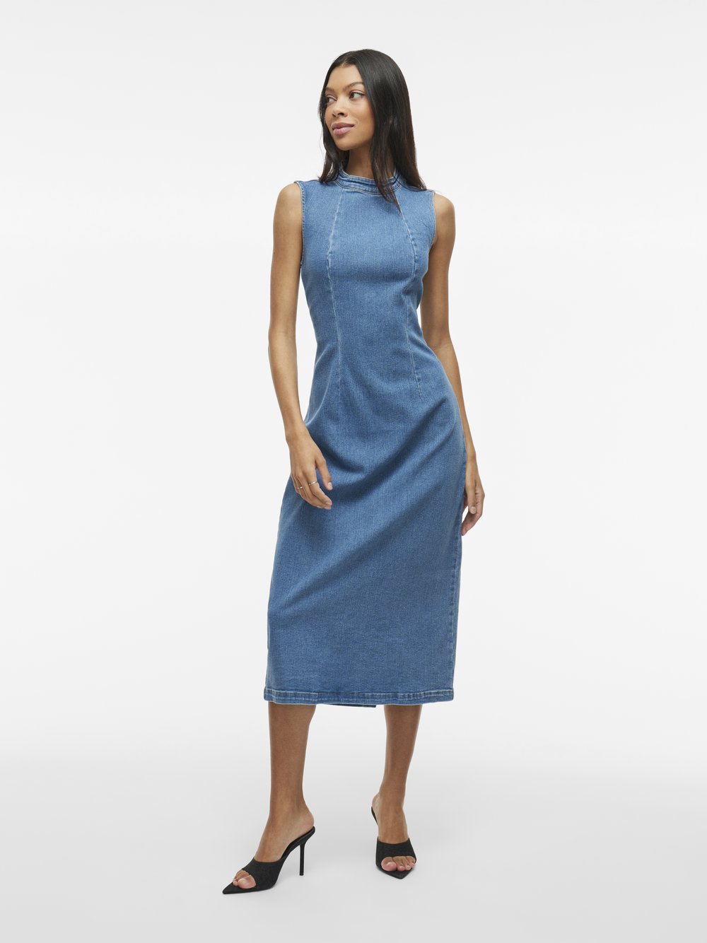 Vila Jeanskleid Damen Baumwolle blau, XL