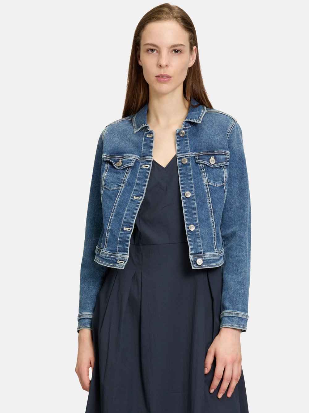 Vera Mont Jeansjacke Damen Baumwolle blau, 40