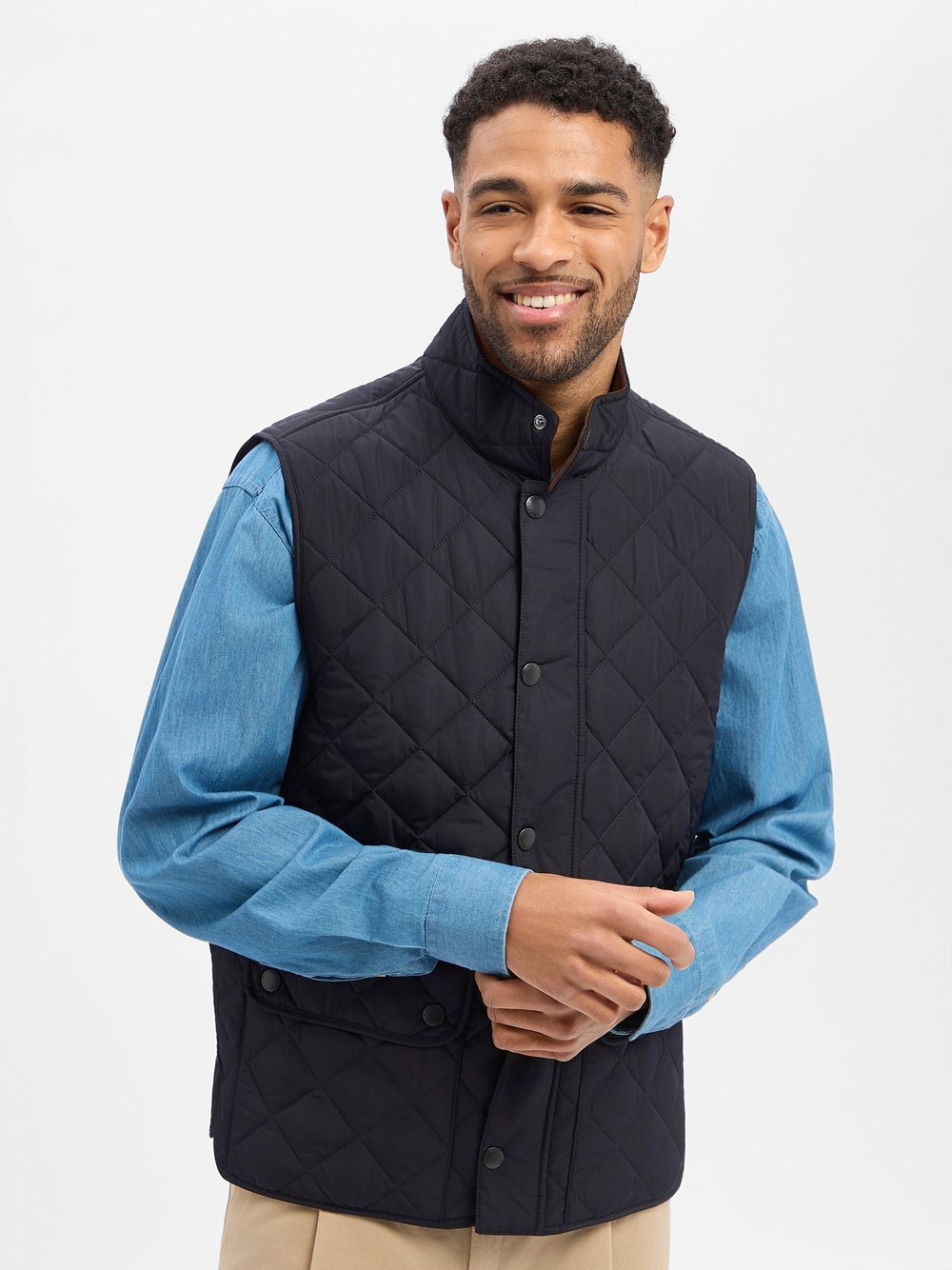 Thumbnail - Barbour Steppweste Herren blau, L