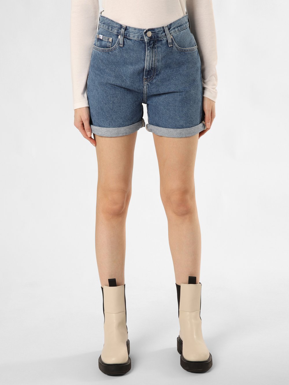 Calvin Klein Jeans Damskie szorty dżinsowe Kobiety Bawełna niebieski jednolity, 29