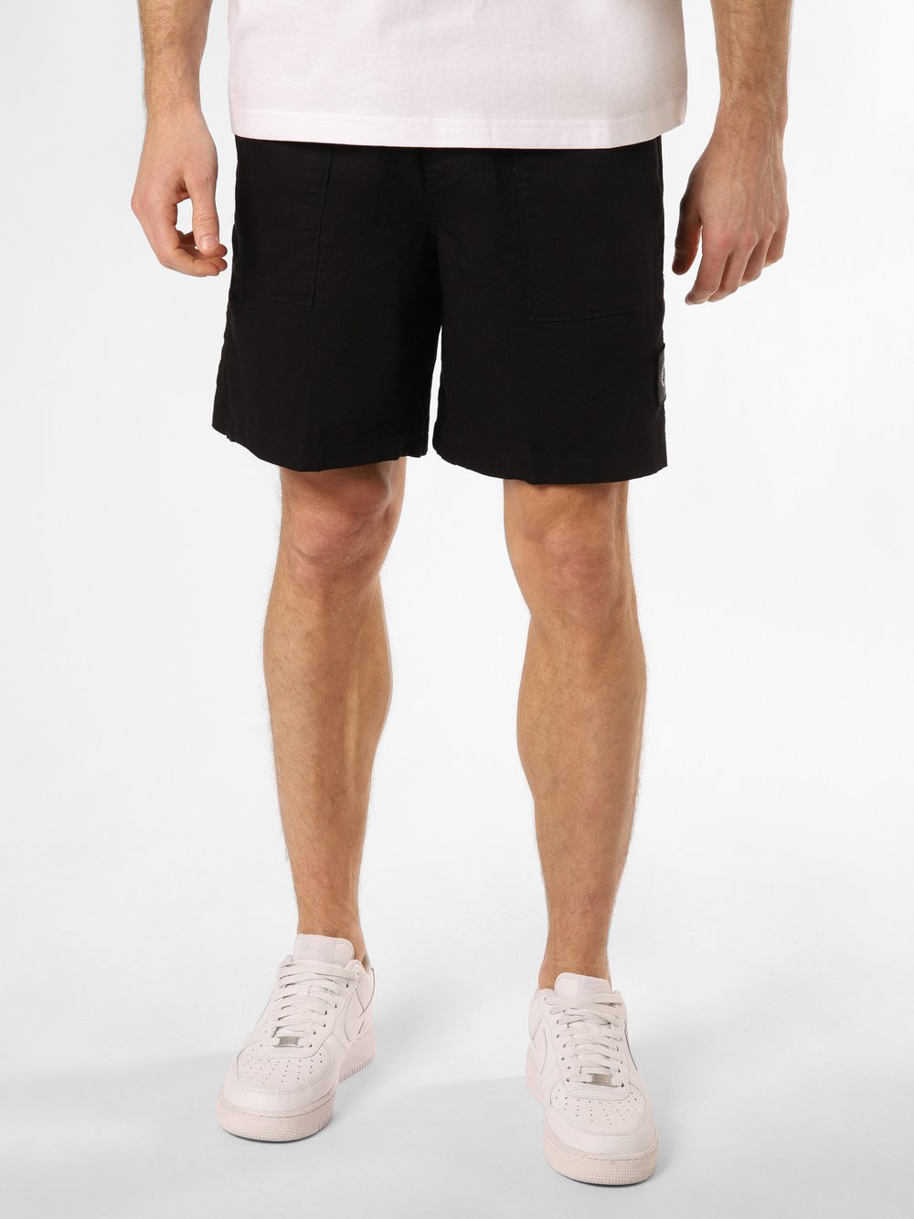 Calvin Klein Jeans Shorts mit Leinen-Anteil Herren Baumwolle schwarz, M