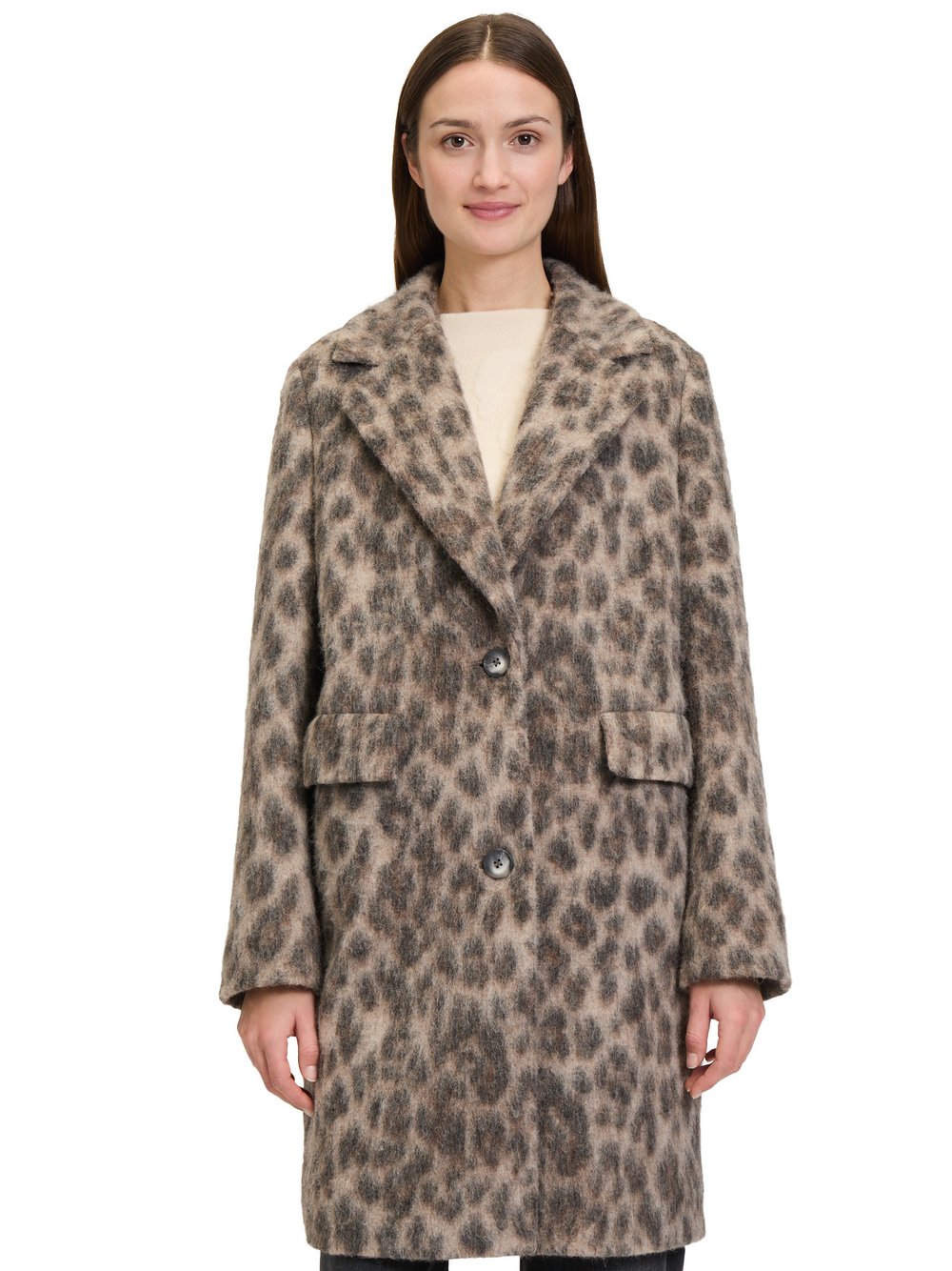Betty & Co Mantel aus Schurwolle Damen mehrfarbig gemustert, 46