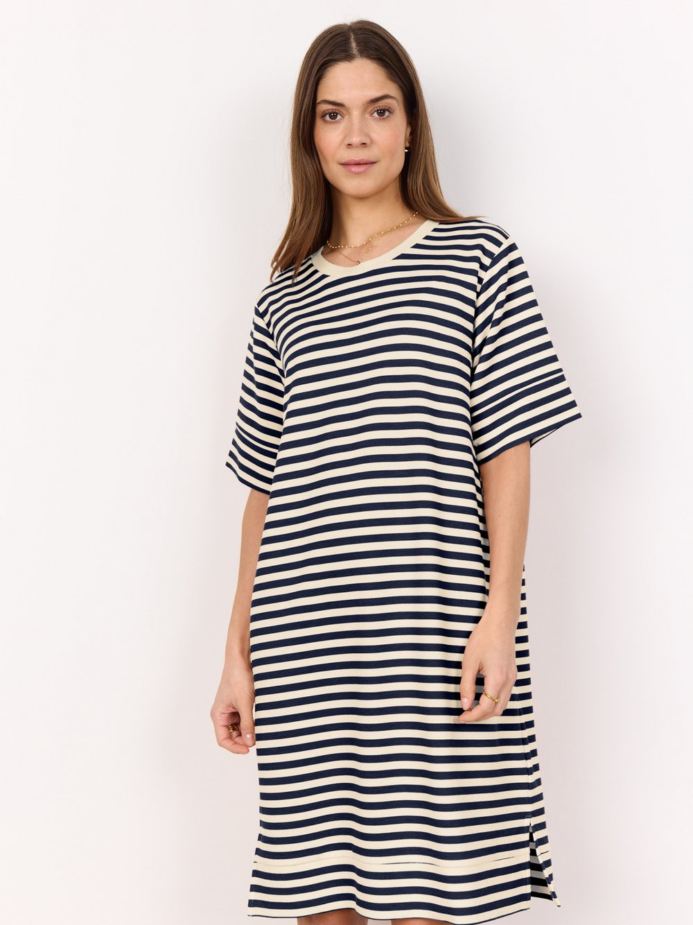 soyaconcept® Jerseykleid Damen Modal blau gestreift, S