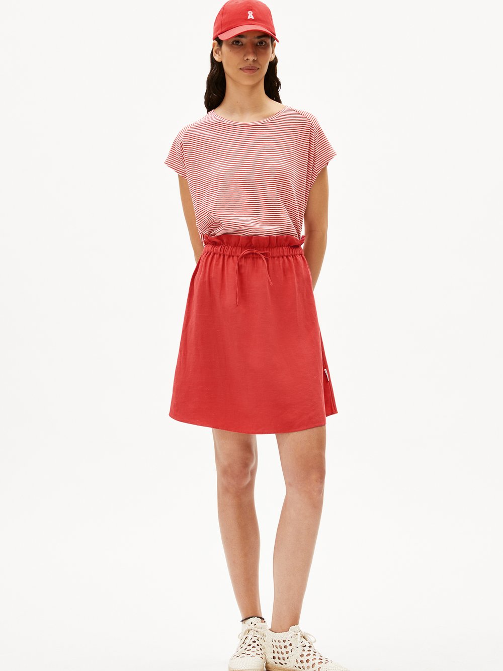 ARMEDANGELS T-Shirt Damen Baumwolle orange gestreift, M