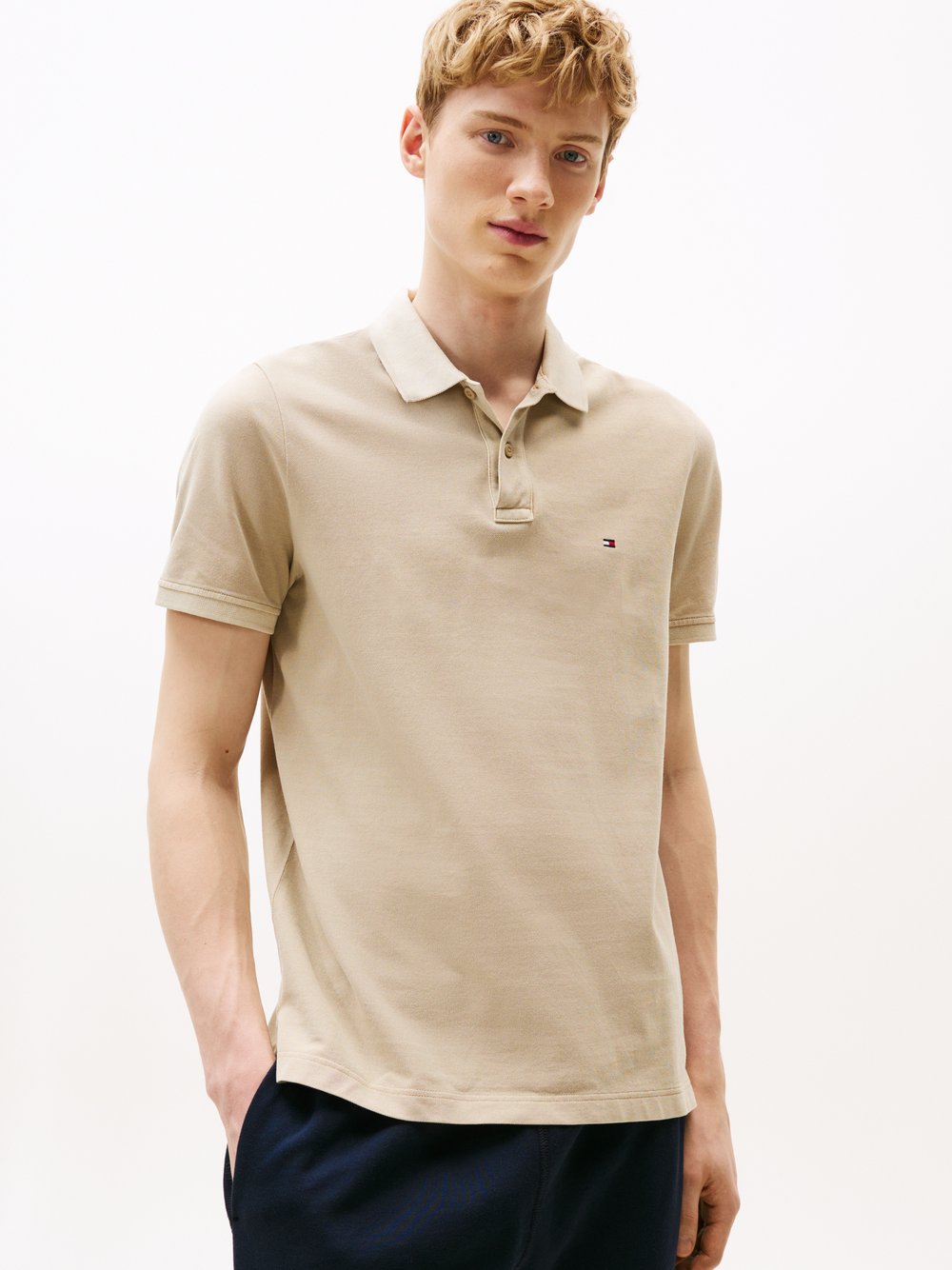 Tommy Hilfiger Poloshirt Herren Baumwolle beige, L