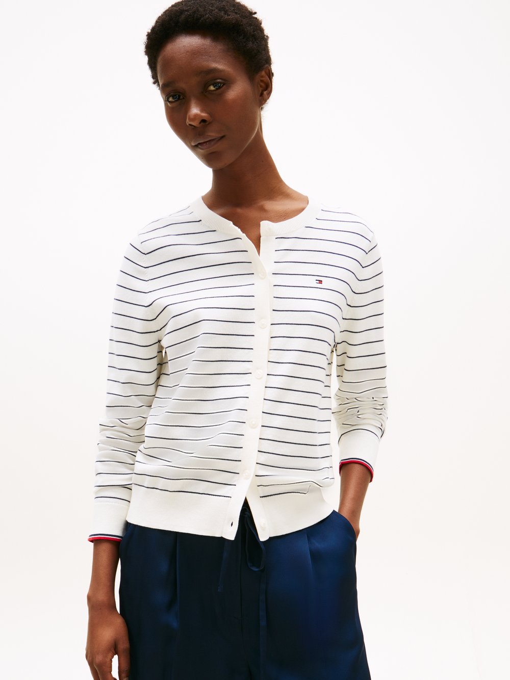 Thumbnail - Tommy Hilfiger Strickjacke Damen Feinstrick mehrfarbig gestreift, XL