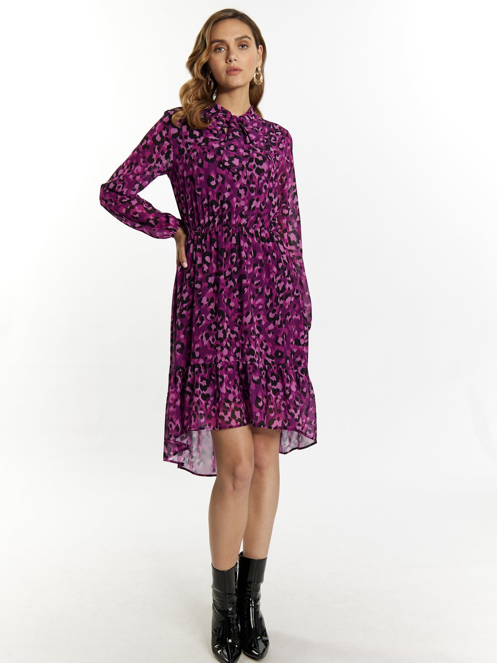 Faina Kleid mit Leoprint Damen mehrfarbig gemustert, S