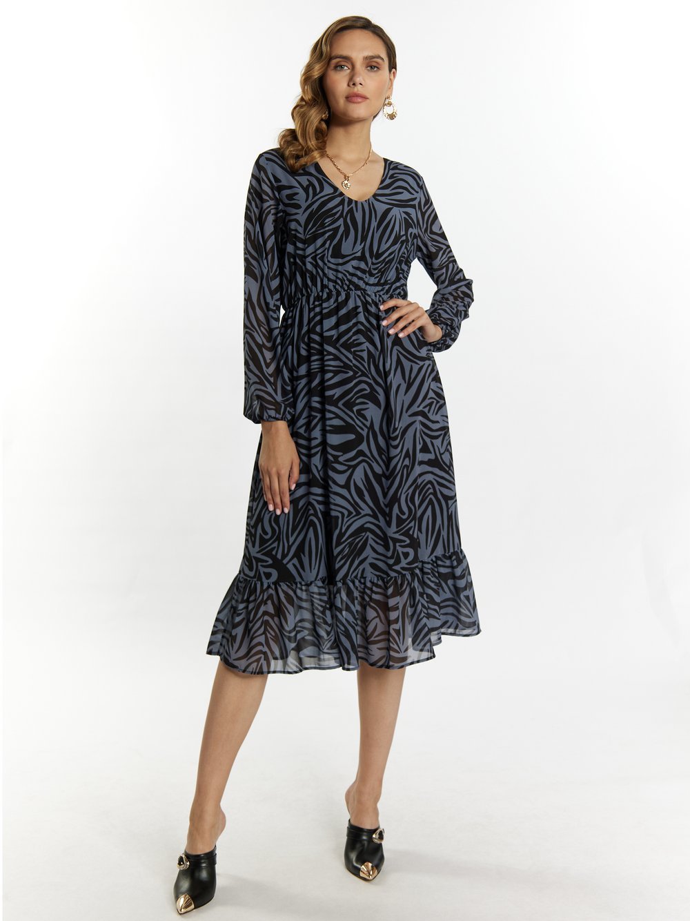 Faina Kleid mit Zebra-Print Damen mehrfarbig gemustert, XS