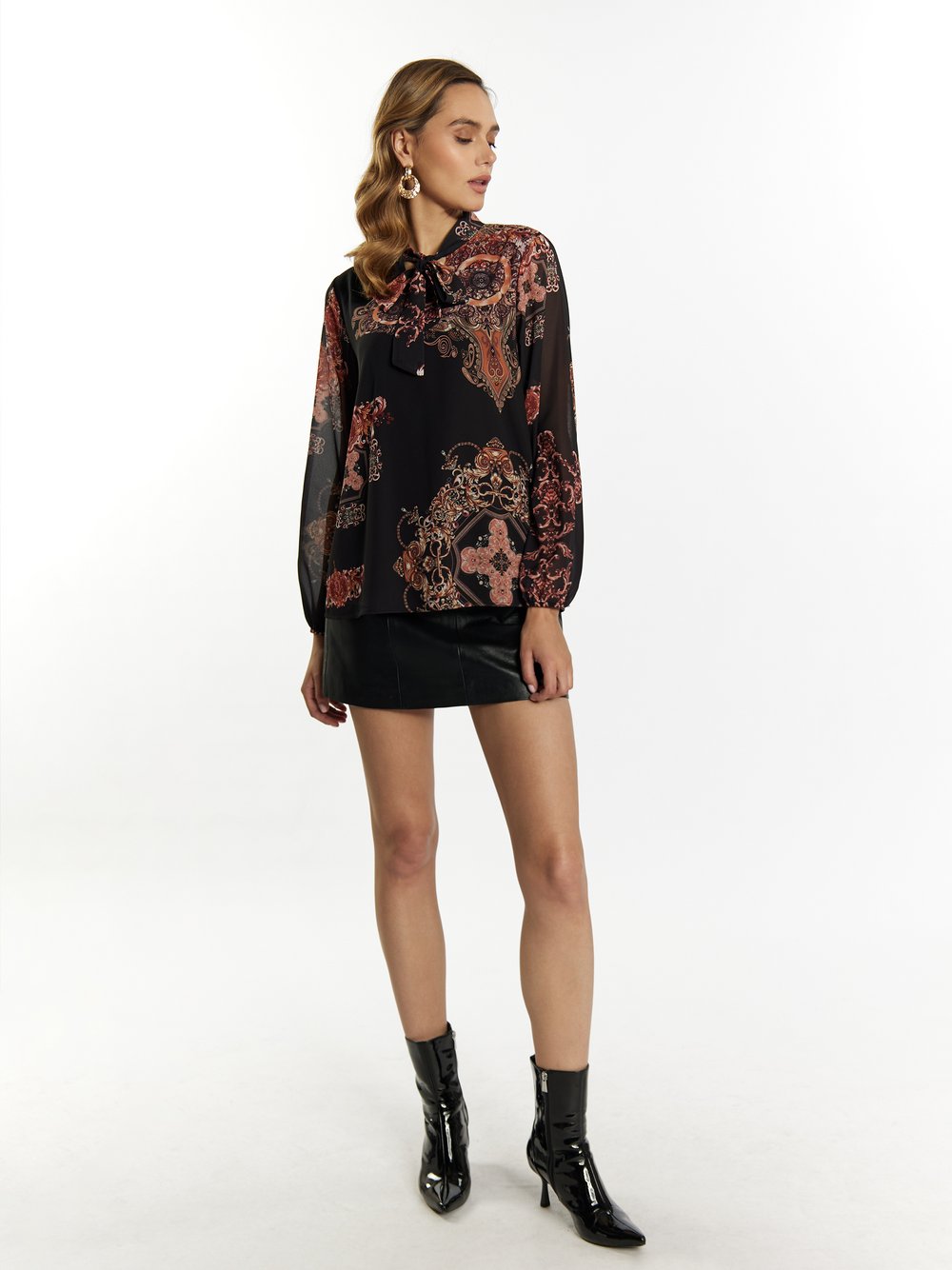 Faina Bluse mit barockprint Damen mehrfarbig gemustert, L