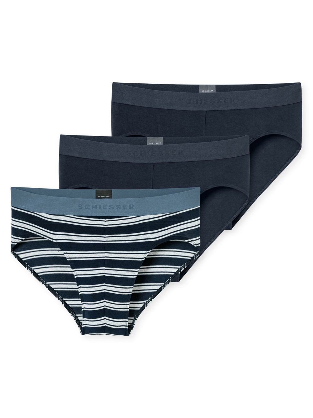 Schiesser Slip  Herren Jersey blau bedruckt, 4