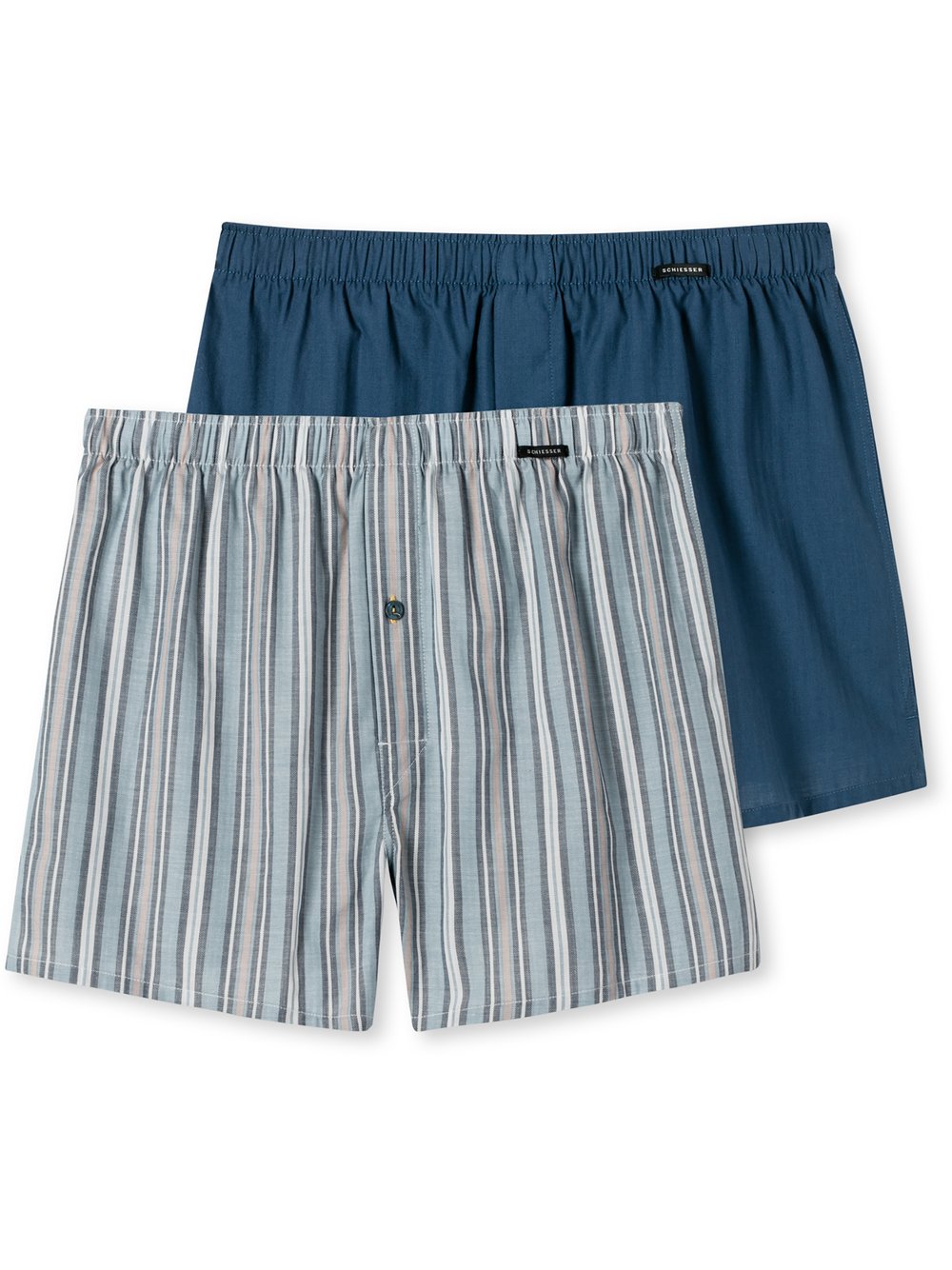 Thumbnail - Schiesser Boxer Herren Jersey blau bedruckt, 10