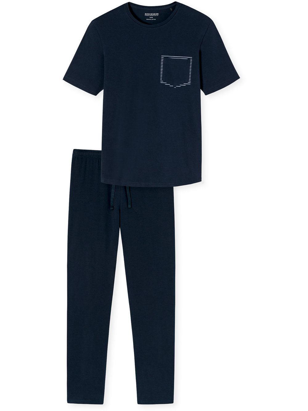 Schiesser Pyjama  Herren Jersey blau, 58