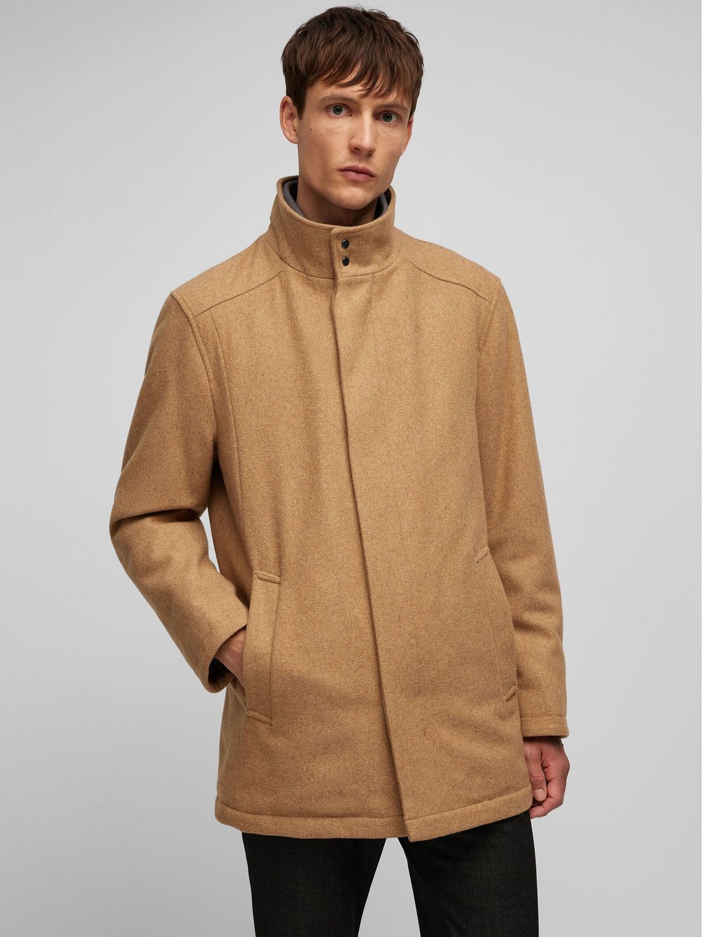 Daniel Hechter Wolljacke Herren Wolle braun meliert, 50