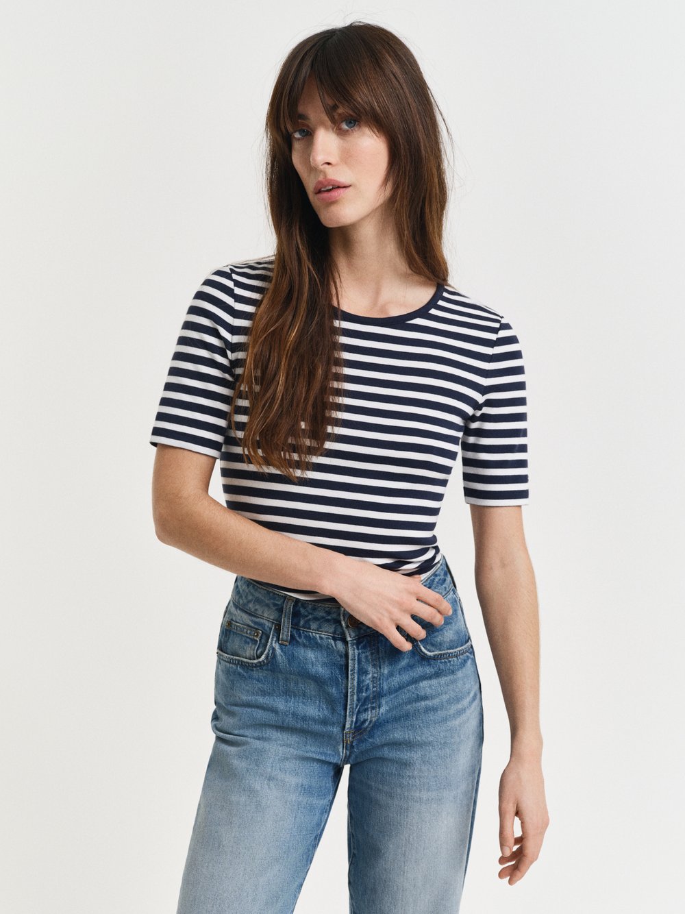 Gant T-Shirt Damen Stretch mehrfarbig gestreift, L