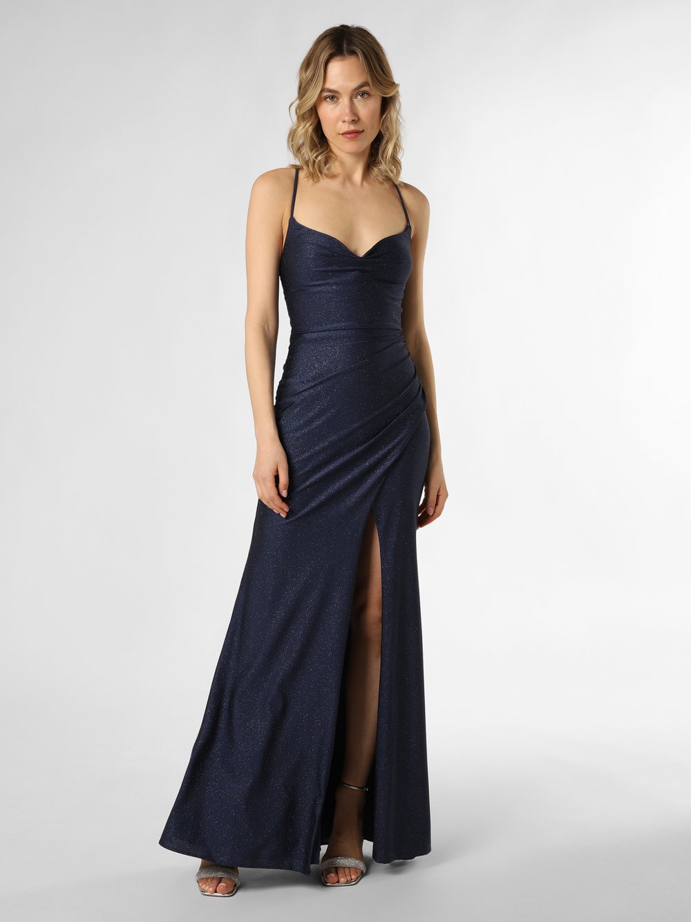 Luxuar Fashion Damska sukienka wieczorowa Kobiety niebieski jednolity, 38