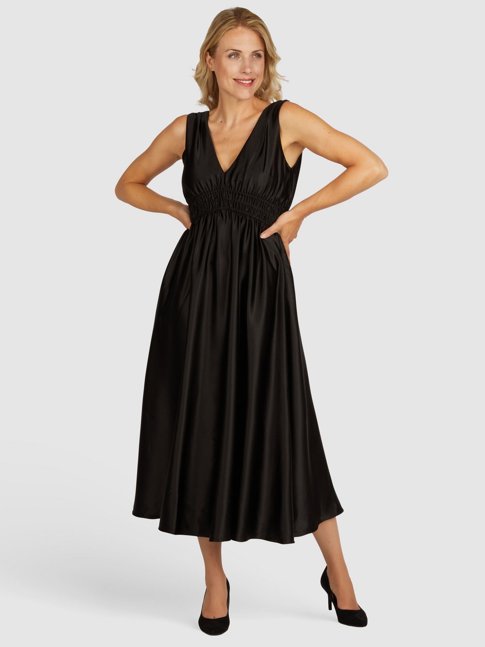 Kleo Abendkleid Abendkleid aus Satin Damen schwarz, 32