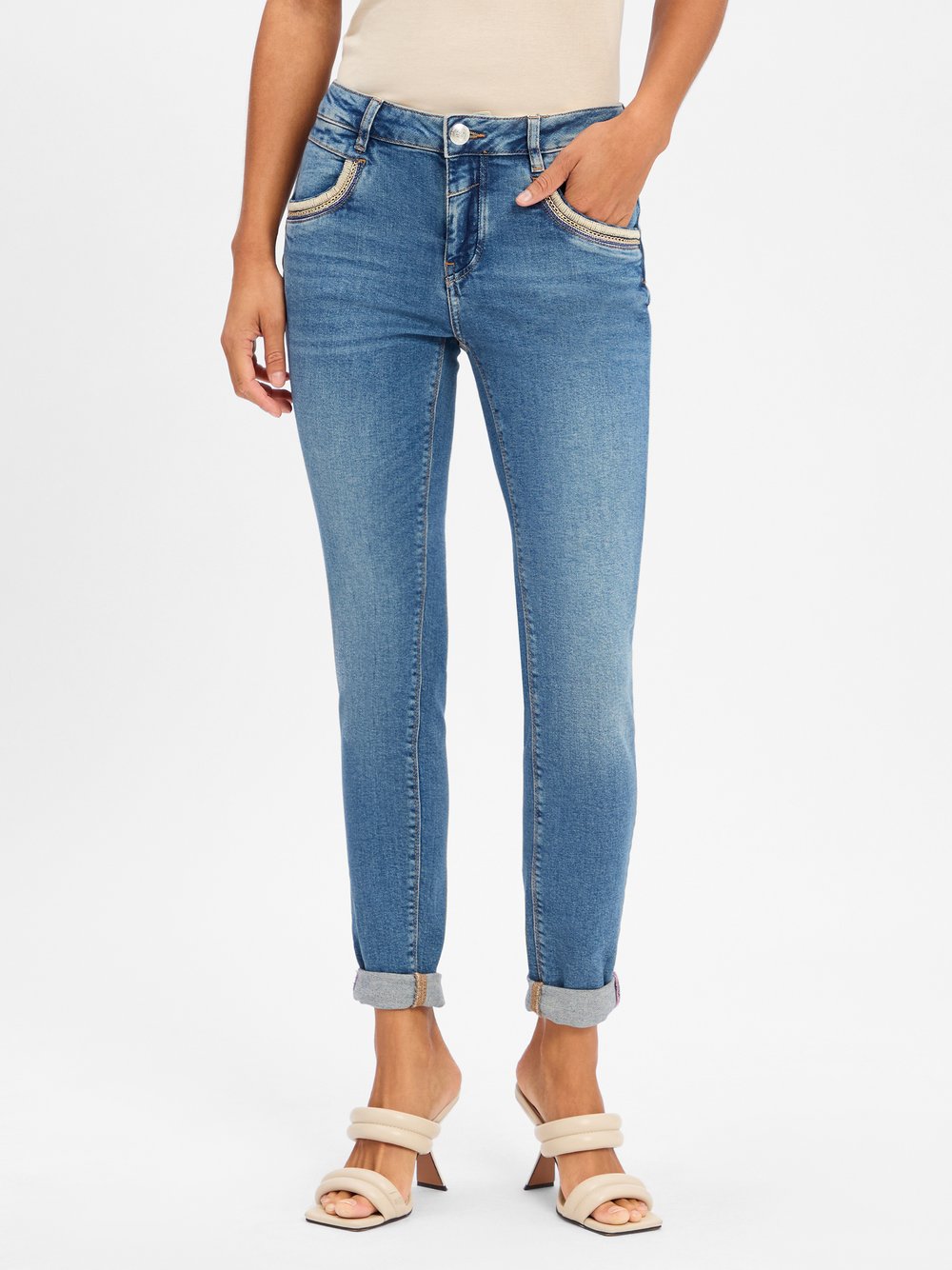 Thumbnail - MOS MOSH Jeans Damen Baumwolle blau, 28