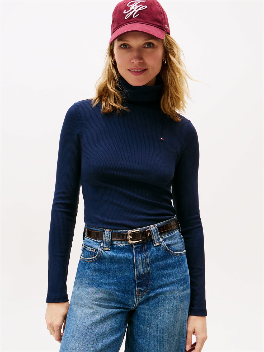 Thumbnail - Tommy Hilfiger Langarmshirt Damen Jersey blau, M