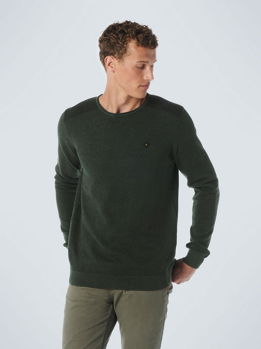 No Excess Pullover Herren Baumwolle grün, XL