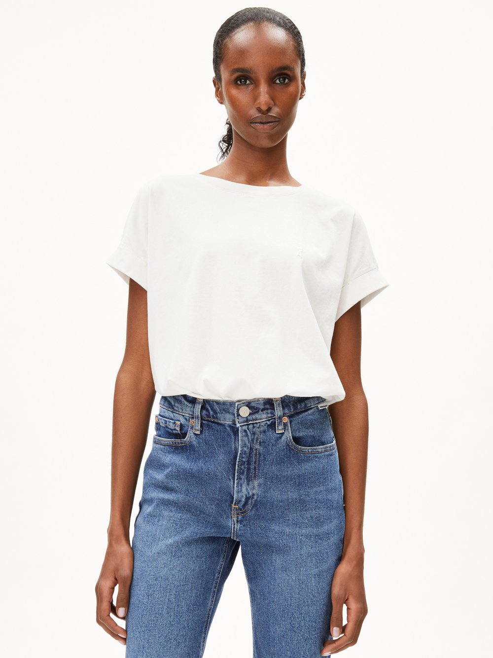 Thumbnail - ARMEDANGELS T-Shirt Damen Baumwolle weiß, S