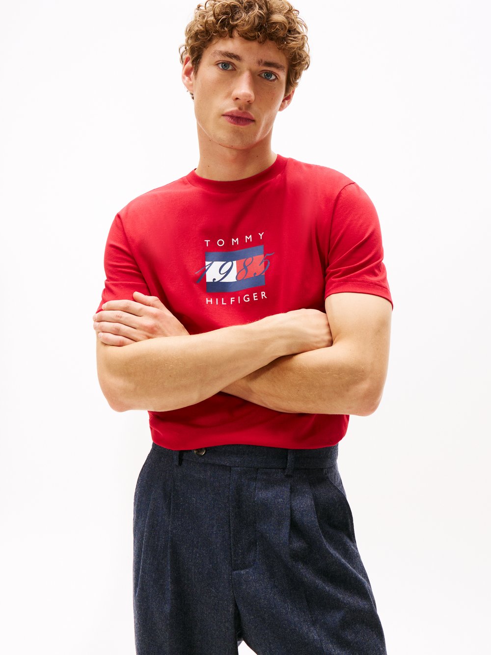 Thumbnail - Tommy Hilfiger T-Shirt Herren Baumwolle rot bedruckt, L