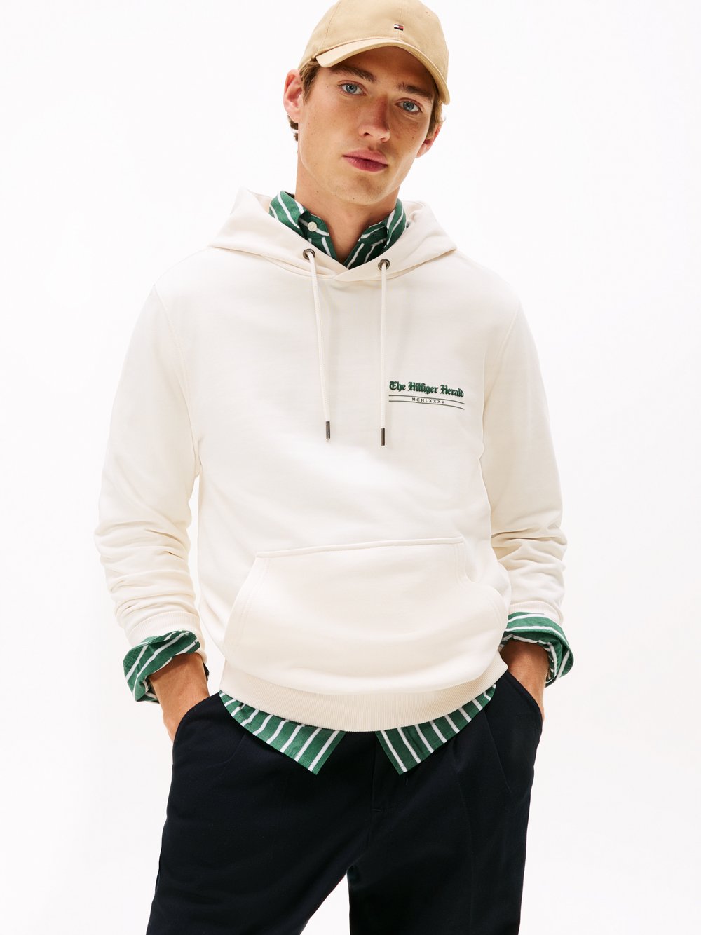 Thumbnail - Tommy Hilfiger Kapuzenpullover Herren Sweat weiß bedruckt, XXL