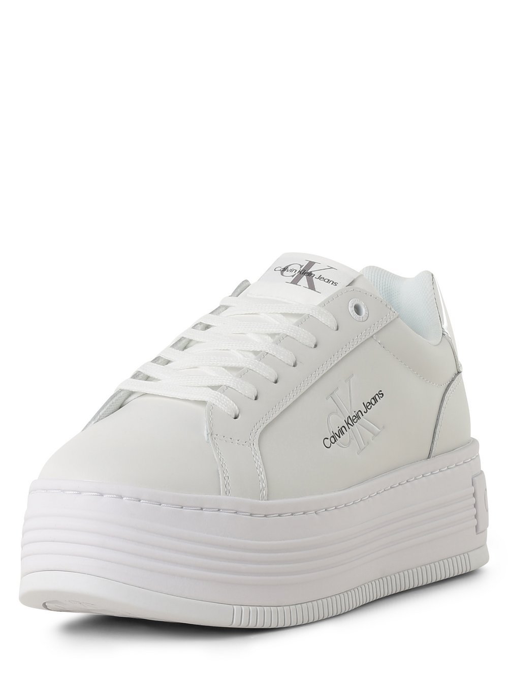 Calvin Klein Jeans Damskie skórzane buty sportowe Kobiety skóra biały jednolity, 38