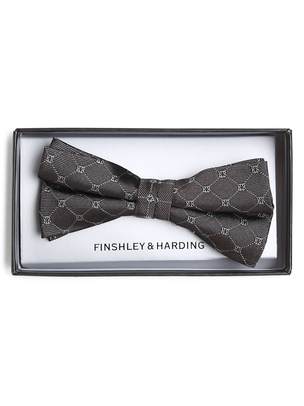 Finshley & Harding Fliege aus Seide Herren grau gemustert, ONE SIZE