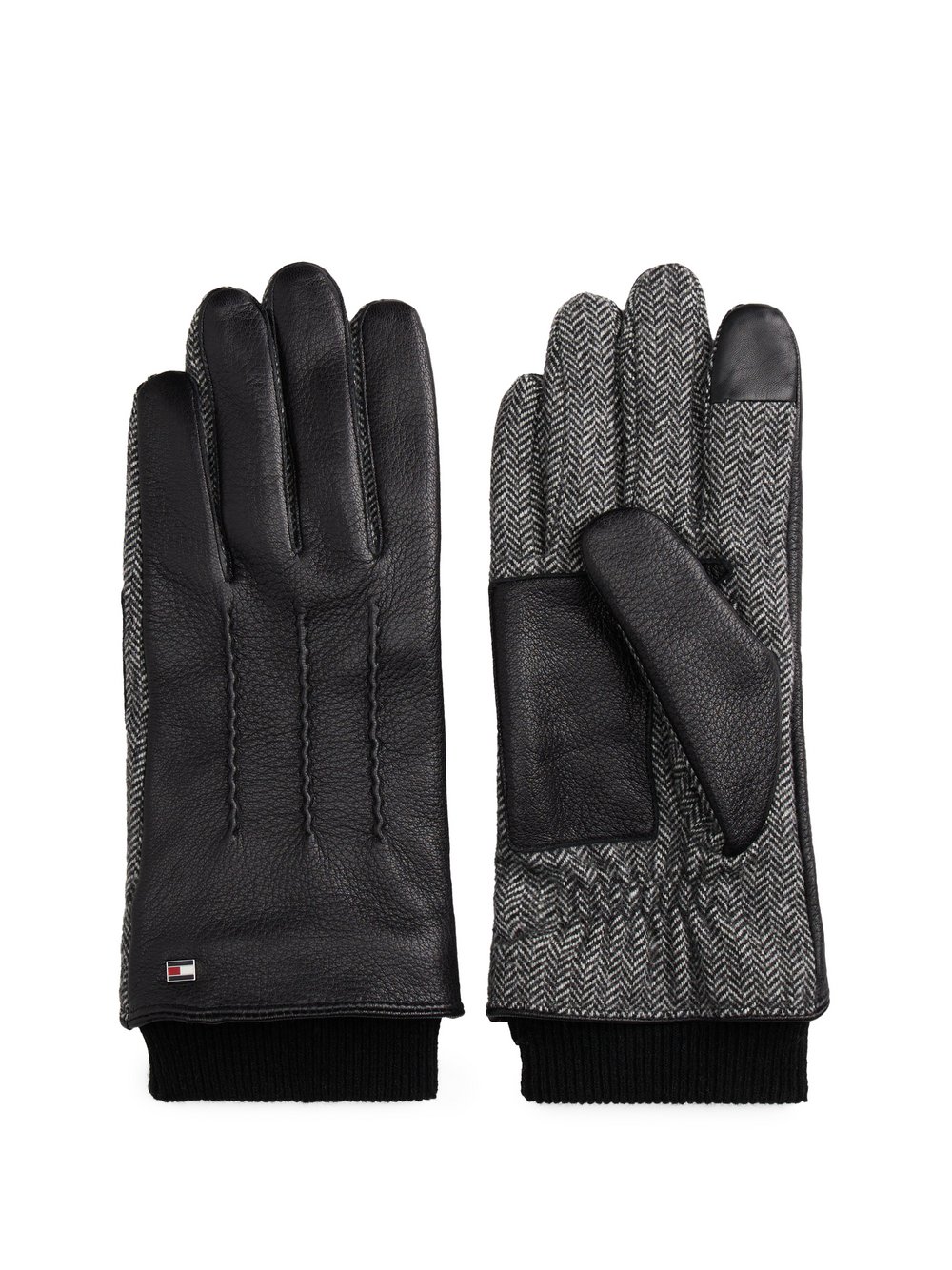 Tommy Hilfiger Lederhandschuhe Herren mehrfarbig gemustert, L/XL