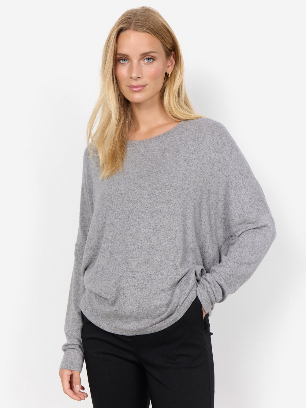 soyaconcept® Langarmshirt Damen grau meliert, M