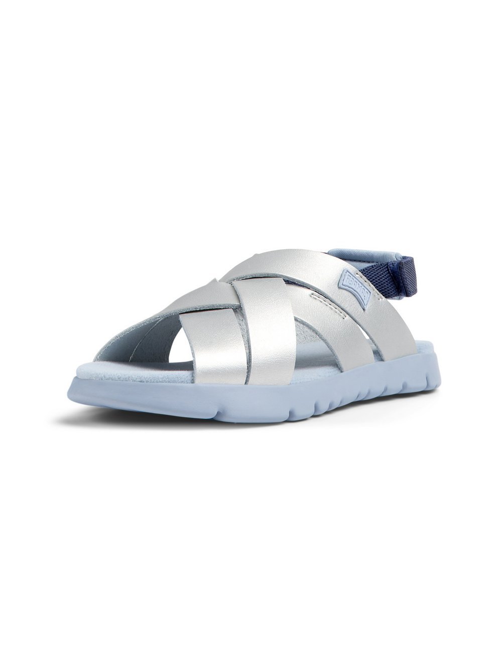 Camper Sandalen Kinder Leder silber, 28