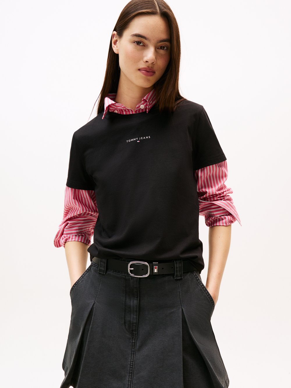 Thumbnail - Tommy Jeans T-Shirt Damen Baumwolle schwarz, M