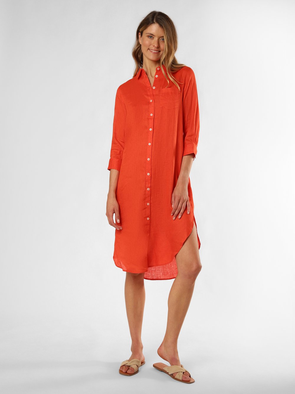 Marie Lund Leinenkleid Damen orange, 44