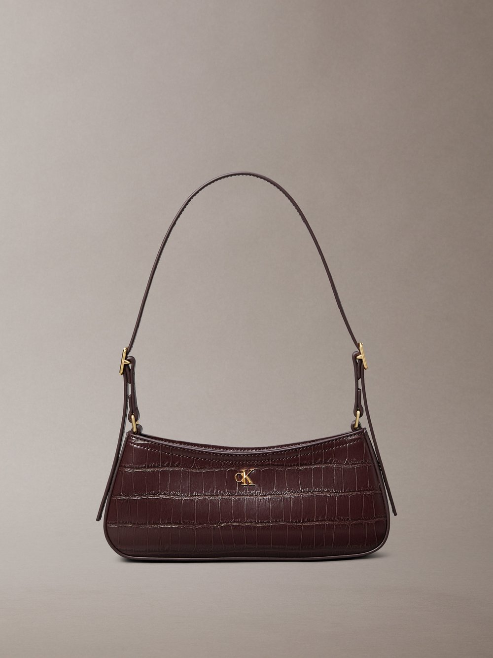 Calvin Klein Schultertasche Damen Kunstleder braun, ONE SIZE