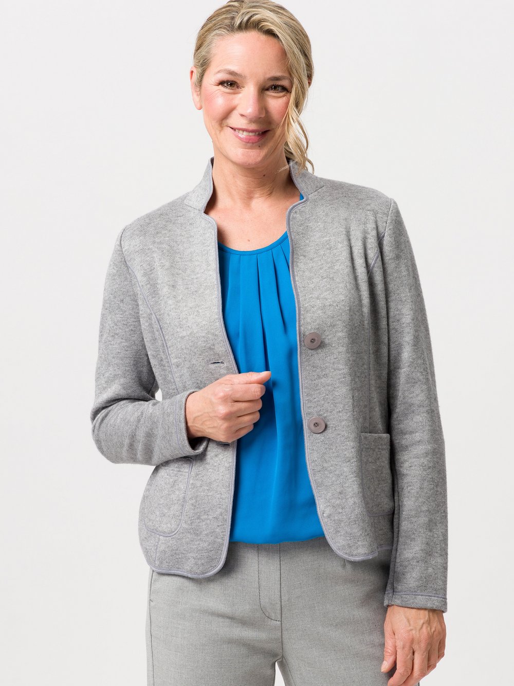 Frank Walder Blazer Damen Viskose grau meliert, 44